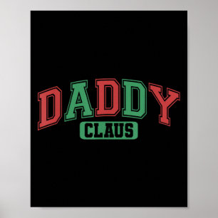 Pappa Claus Julafton Santa Hat Matching Family Chr Poster