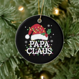 Pappa Claus julbelysning Pyjamas Familj Matchande Julgransprydnad Keramik