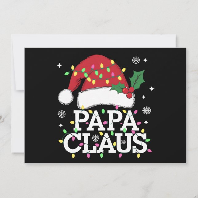 Pappa Claus julbelysning Pyjamas Familj Matchande Julkort (Framsida)