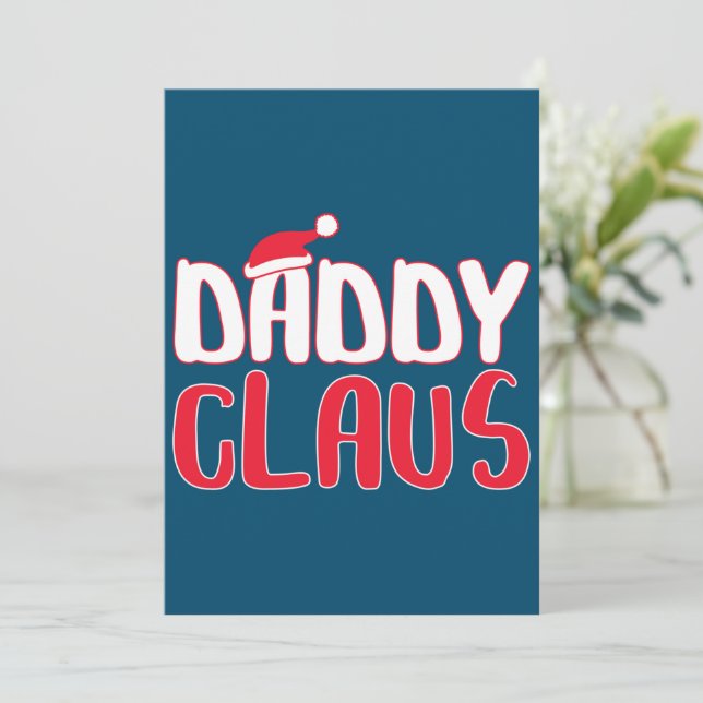 Pappa Claus Matching jultomjuldräkt Tack Kort (Stående Fram)