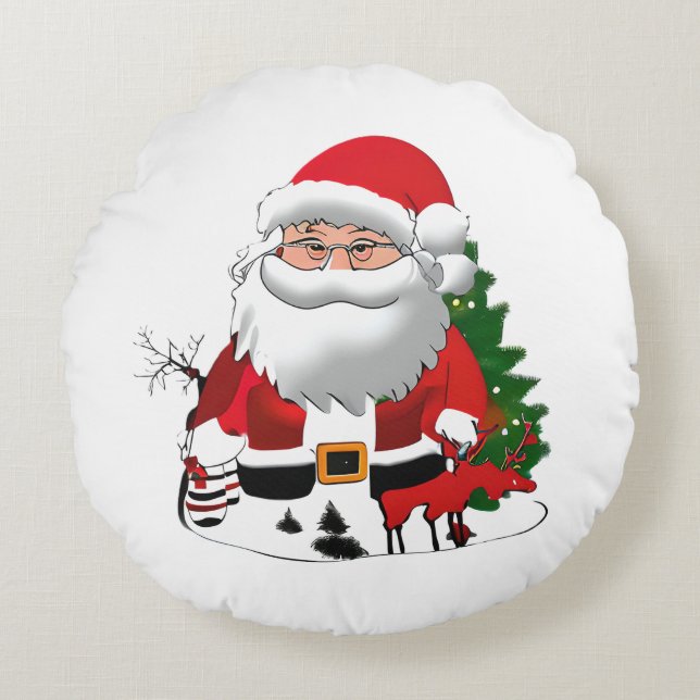 Pappa Claus med en renare Rund Kudde (Framsidan)