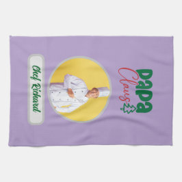 Pappa Clause Chef Personlig Photo and Namn Gift Kökshandduk