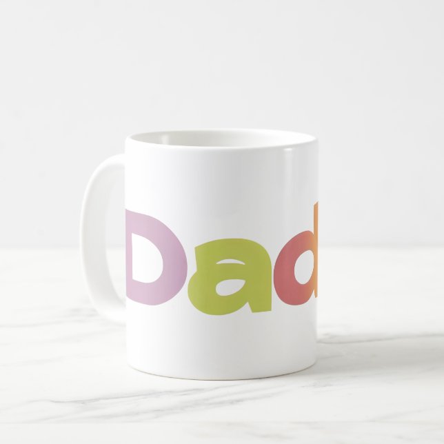 Pappa Colorful Slogan Kaffemugg (Framsida vänster)