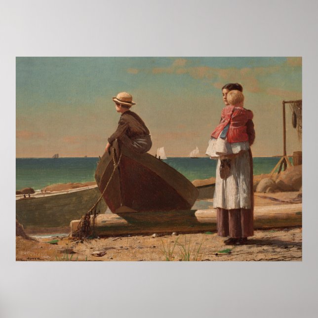 Pappa Coming! 1873 Winslow Homer Fine Art Poster (Framsidan)
