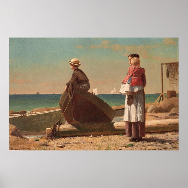 Pappa Coming! - Winslow Homer Fine Art Poster (Framsidan)