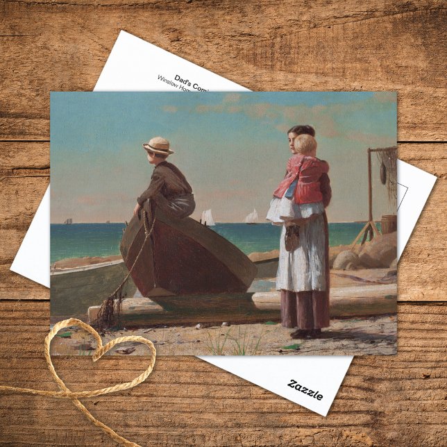 Pappa Coming Winslow Homer Fine Art Vykort (Skapare uppladdad)
