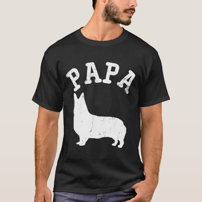 Pappa Corgi   För Pappa T Shirt (Framsida)