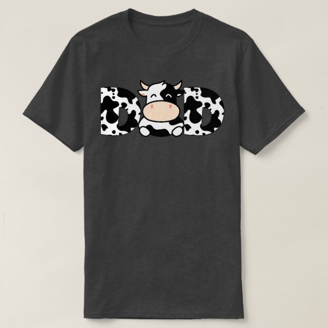 Pappa Cow Skriv ut svartvit Kärlek Cows Far-grupp T Shirt (Design framsida)