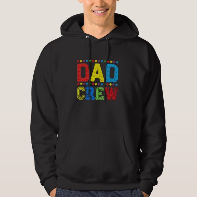 Pappa Crew Byggnad Blocks Master Builder Brick Lek Hoodie (Framsida)