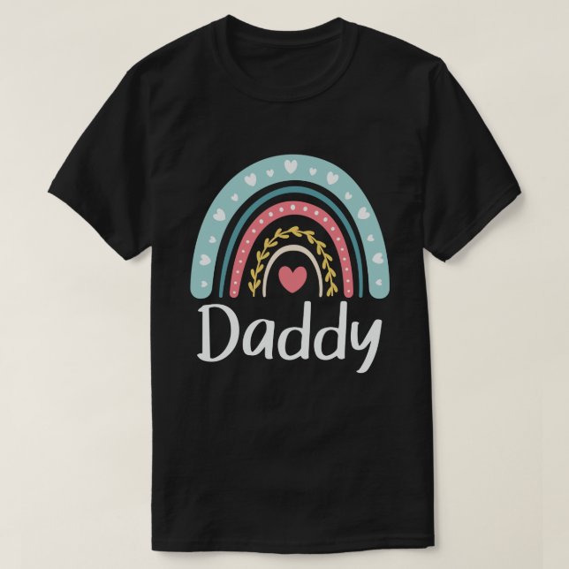 Pappa Cute Pappa-familjen som matchar regnbåge T-S T Shirt (Design framsida)