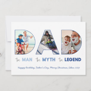 PAPPA Cutout Brev Man Myth Legend Blue Photo Meddelande