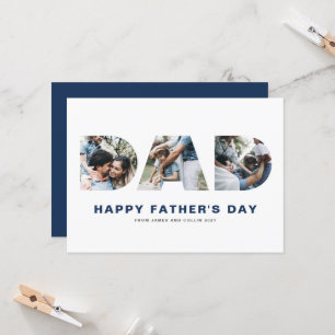 PAPPA Cutout Photo Collage Lycklig Fars dag Kort