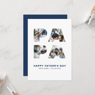 PAPPA Cutout Photo Collage Lycklig Fars dag Kort