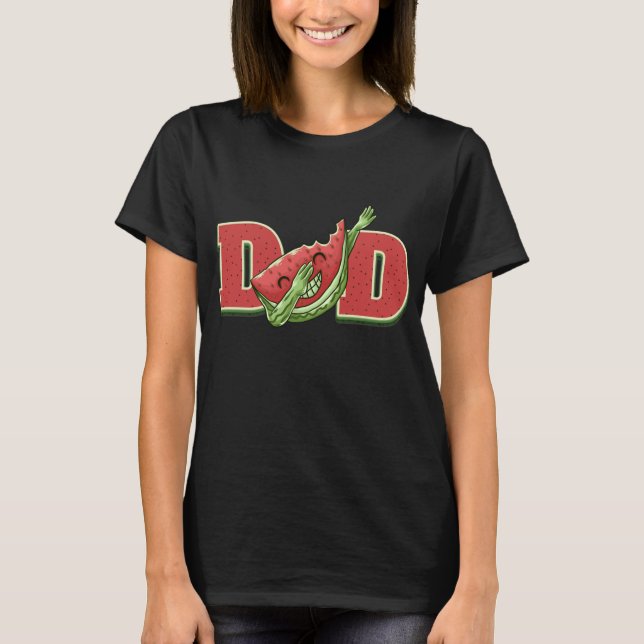 Pappa Dabbing Watermelon Kawaii Dab, sommartid Äls T Shirt (Framsida)