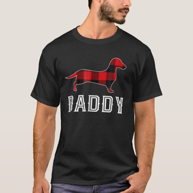 Pappa Dachshund Hund matchande familjen Pajama Shi T Shirt (Framsida)