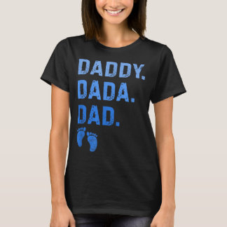 Pappa Dada Pappa Baby Fotavtryck Herr T Shirt