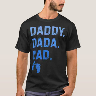 Pappa Dada Pappa Baby Fotavtryck Herr T Shirt