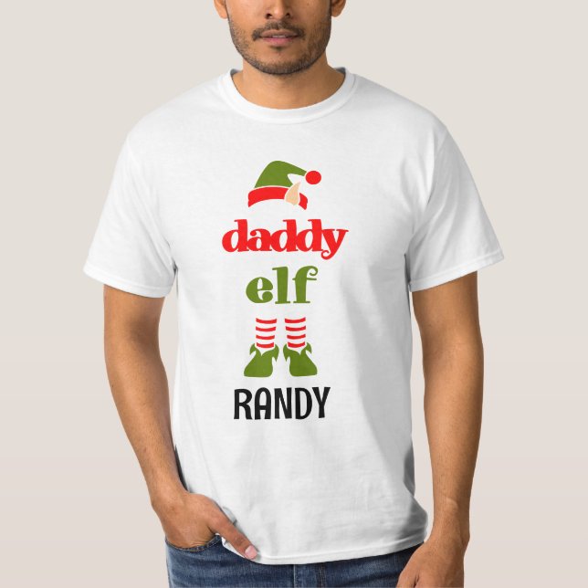 PAPPA DADDY CHRISTMAS ELF PERSONLIG T-SHIRT (Framsida)
