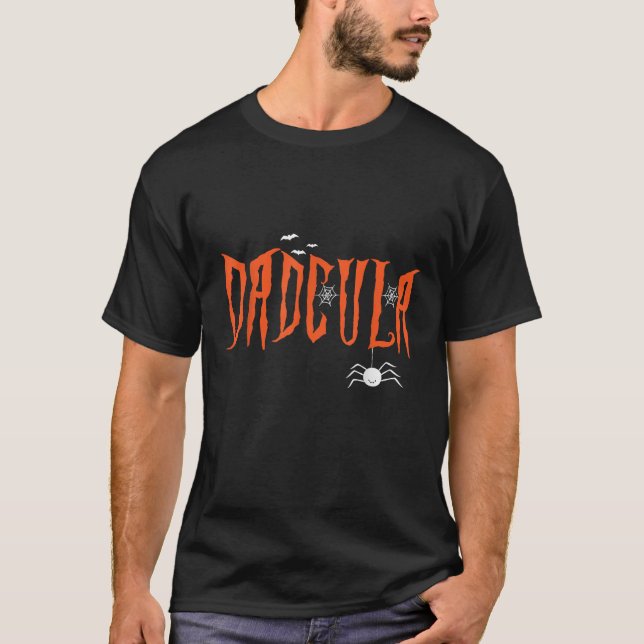 Pappa Daddy Dracula Monster Kostym Lätt Halloween  T Shirt (Framsida)