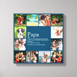 Pappa, Daddy, Fader Definition 12 Foto Blå Canvastryck