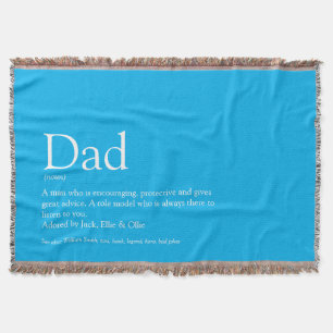 Pappa, Daddy, Fader Definition Modern Himmelblå Filt