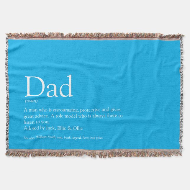 Pappa, Daddy, Fader Definition Modern Himmelblå Filt (Framsidan)