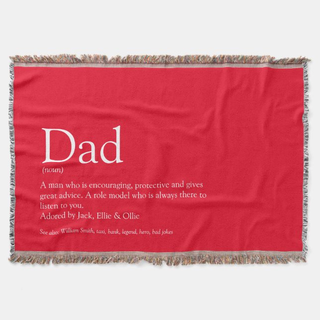 Pappa, Daddy, Fader Definition Modern Rolig Röd Filt (Framsidan)
