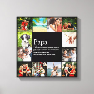 Pappa Daddy Far Definition 12 Fotocollage Svart Canvastryck