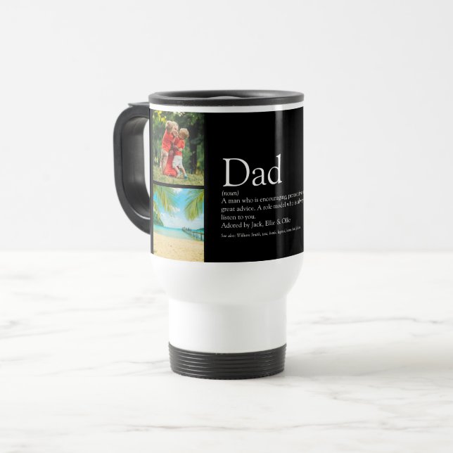 Pappa Daddy Far Definition 4 Fotokollage Svart Resemugg (Framsida vänster)