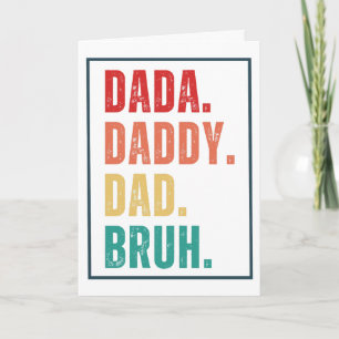 Pappa Daddy Pappa Bror distressed retro Fars dag Kort