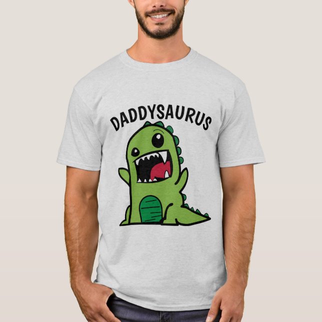 PAPPA DADDYSAURUS DINOSAUR FARS DAG T-shirts (Framsida)