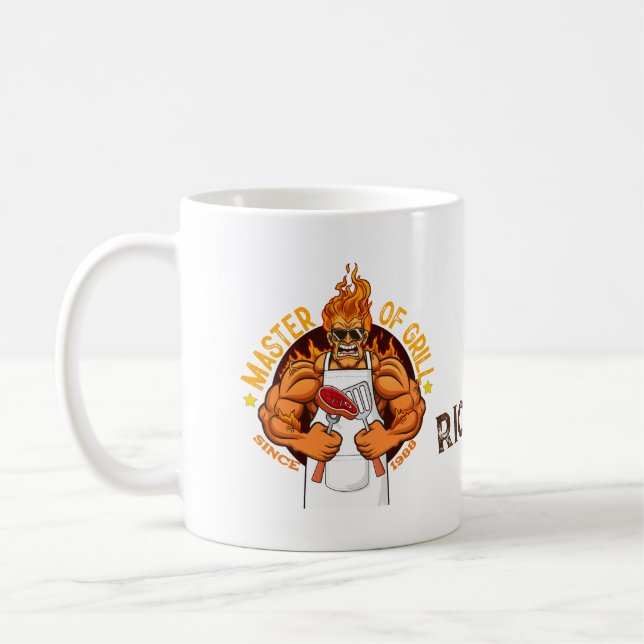 Pappa dag present Grillmästare Grillkocken Pappa Kaffemugg (Vänster)