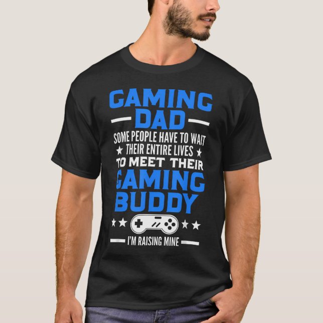 Pappa Dag Videospel Spelande Pappa T Shirt (Framsida)