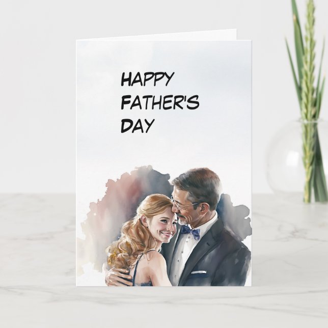 Pappa dansar med Fars dag-dotterkort Tack Kort (Framsida)