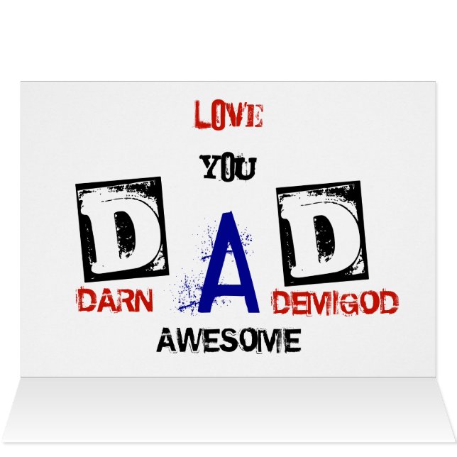 PAPPA: Darn Fantastisk Demigud! Hälsningskort (Insidan Horizontal (Överdel))