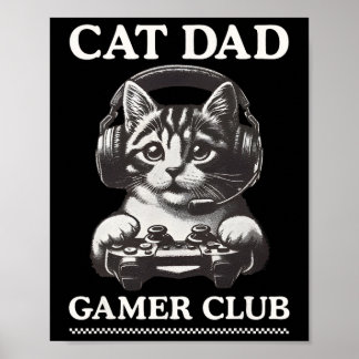 Pappa datorspels klubb videospel spelande katt spe poster