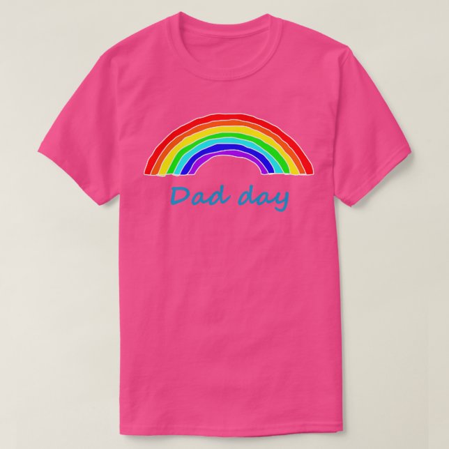 Pappa Day Rainbow för Fars dag T Shirt (Design framsida)