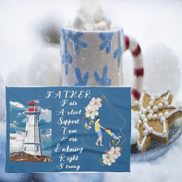 Pappa DDotter Bonding Lighthouse Fars dag Quote Kökshandduk