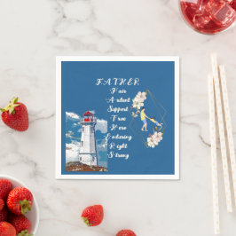 Pappa DDotter Bonding Lighthouse Fars dag Quote Pappersservett