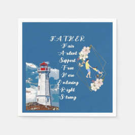 Pappa DDotter Bonding Lighthouse Fars dag Quote Pappersservett