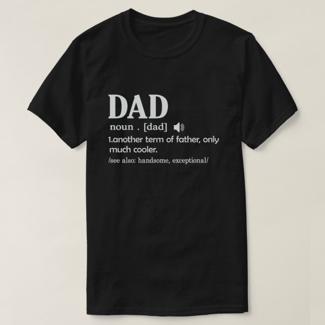 Pappa definition är lustigt: Coola Fars dag T Shirt (Design framsida)