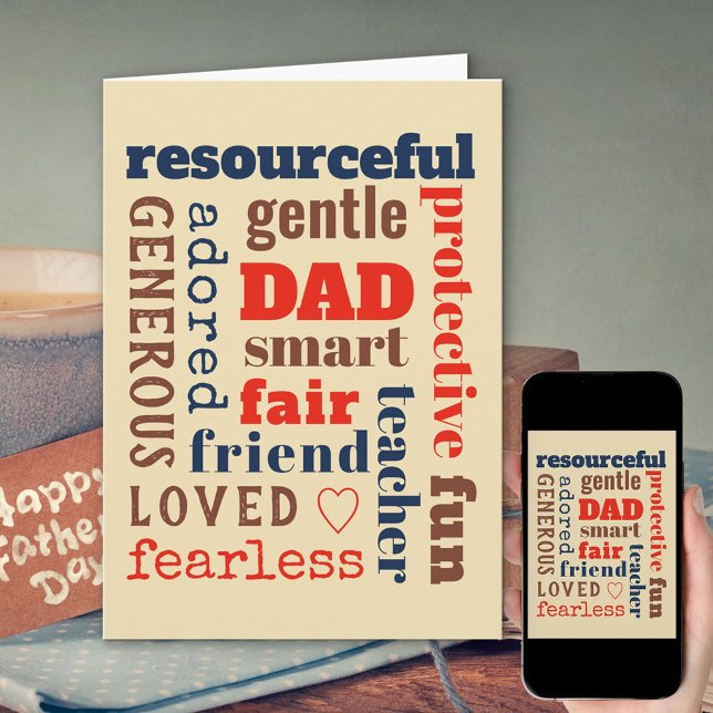Pappa Definition Best Traits Ord Cloud Typography Kort (Skapare uppladdad)