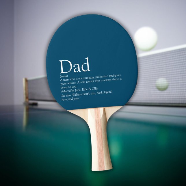 Pappa Definition Blue Modern Fars dag Pingisracket (Dad Definition Blue Modern Fathers Day Ping Pong Paddle)