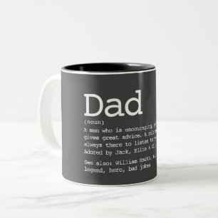 Pappa Definition Fars dag Grått Två-Tonad Mugg