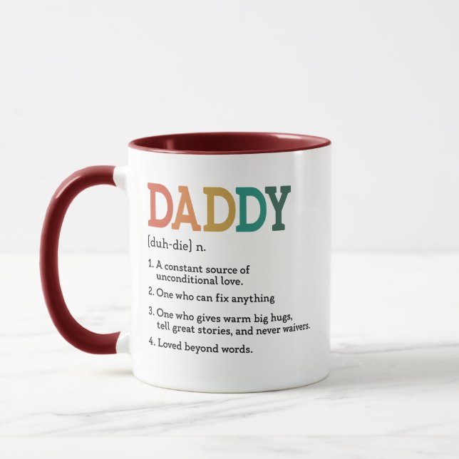 Pappa Definition för Fars dag Mugg (Vänster)