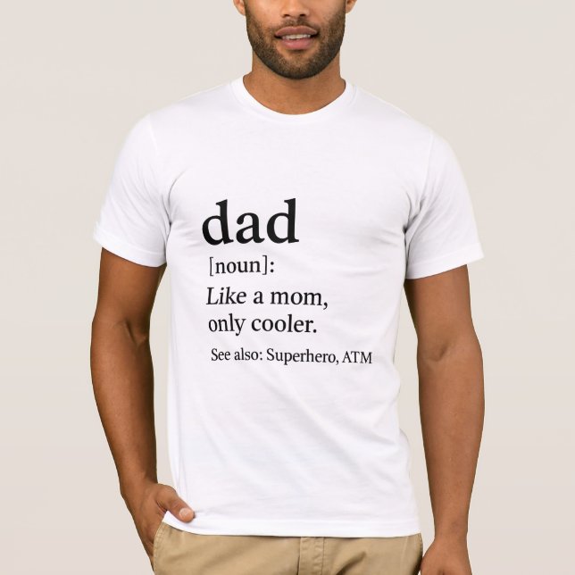 Pappa Definition Funny Fars dag Cooler Than Mamma T Shirt (Framsida)