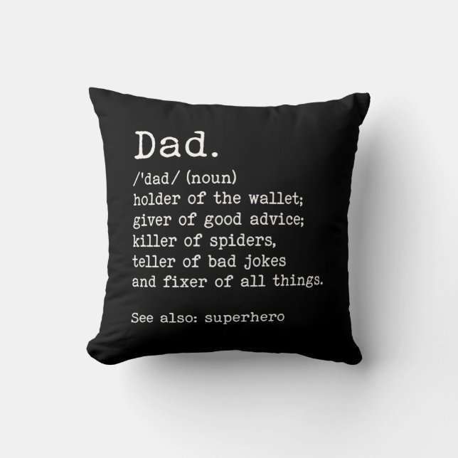 Pappa-definition Funny Fars dag Gift Kudde (Framsida)