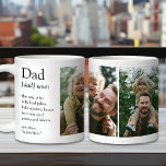 Pappa Definition Funny och Heartfilt Family Photo Kaffemugg<br><div class="desc">Det här anpassningsbarna är fotot mugg som är perfekten för alla tillfälle. Mugg kan vara personlig med dina favoritfoton, skapar det som en unik och känslig gåva. Oavsett om det är för en födelsedag, en årsdag eller bara för att visa kärlek och uppskattning, så är det här anpassningsbarna fotot mugg...</div>