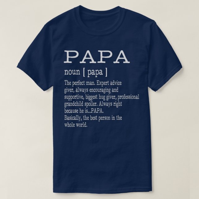 Pappa Definition Grandpa Fars dag Gifts Manar T Shirt (Design framsida)