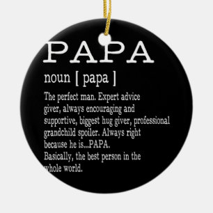 Pappa Definition Grandpa Fars dag Manar Julgransprydnad Keramik